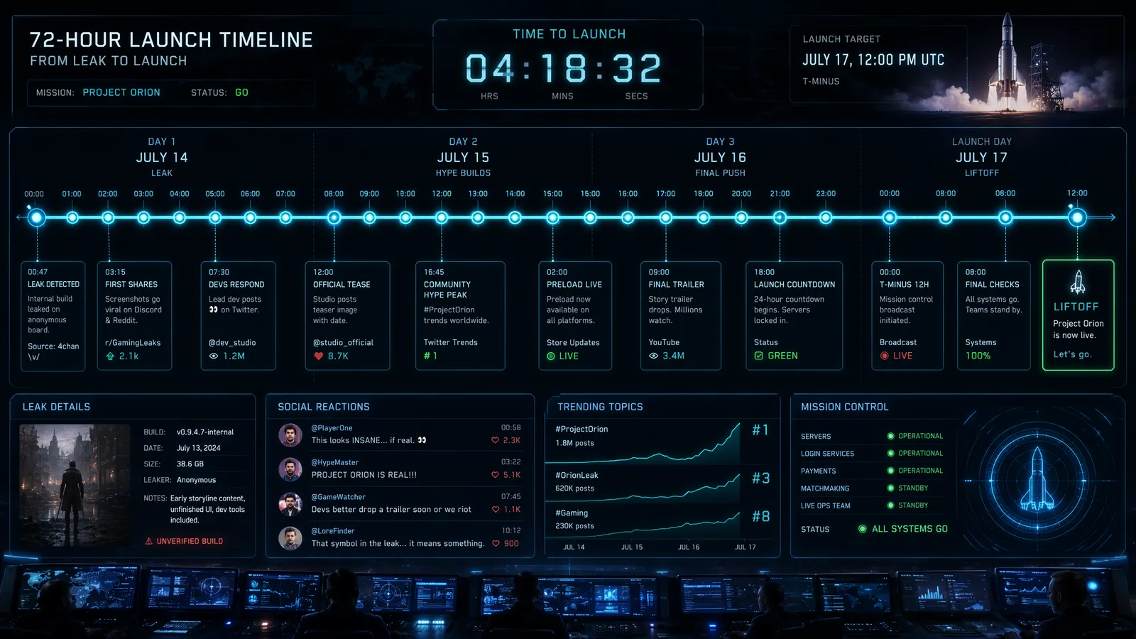 72-hour launch timeline from API leak to official release