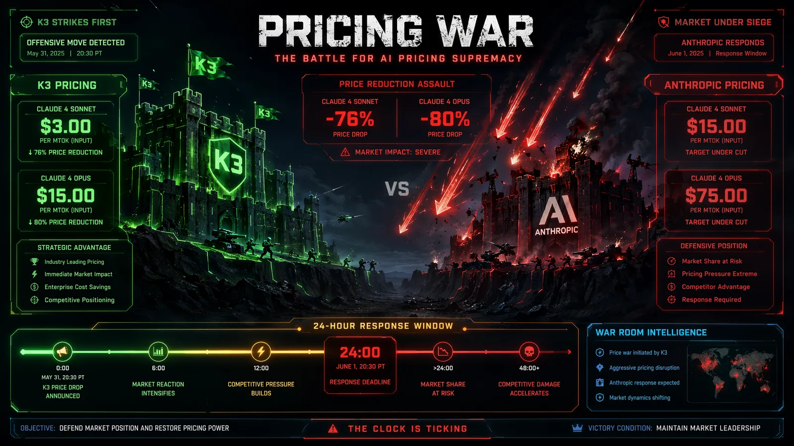Pricing war strategic battle between K3 and Anthropic
