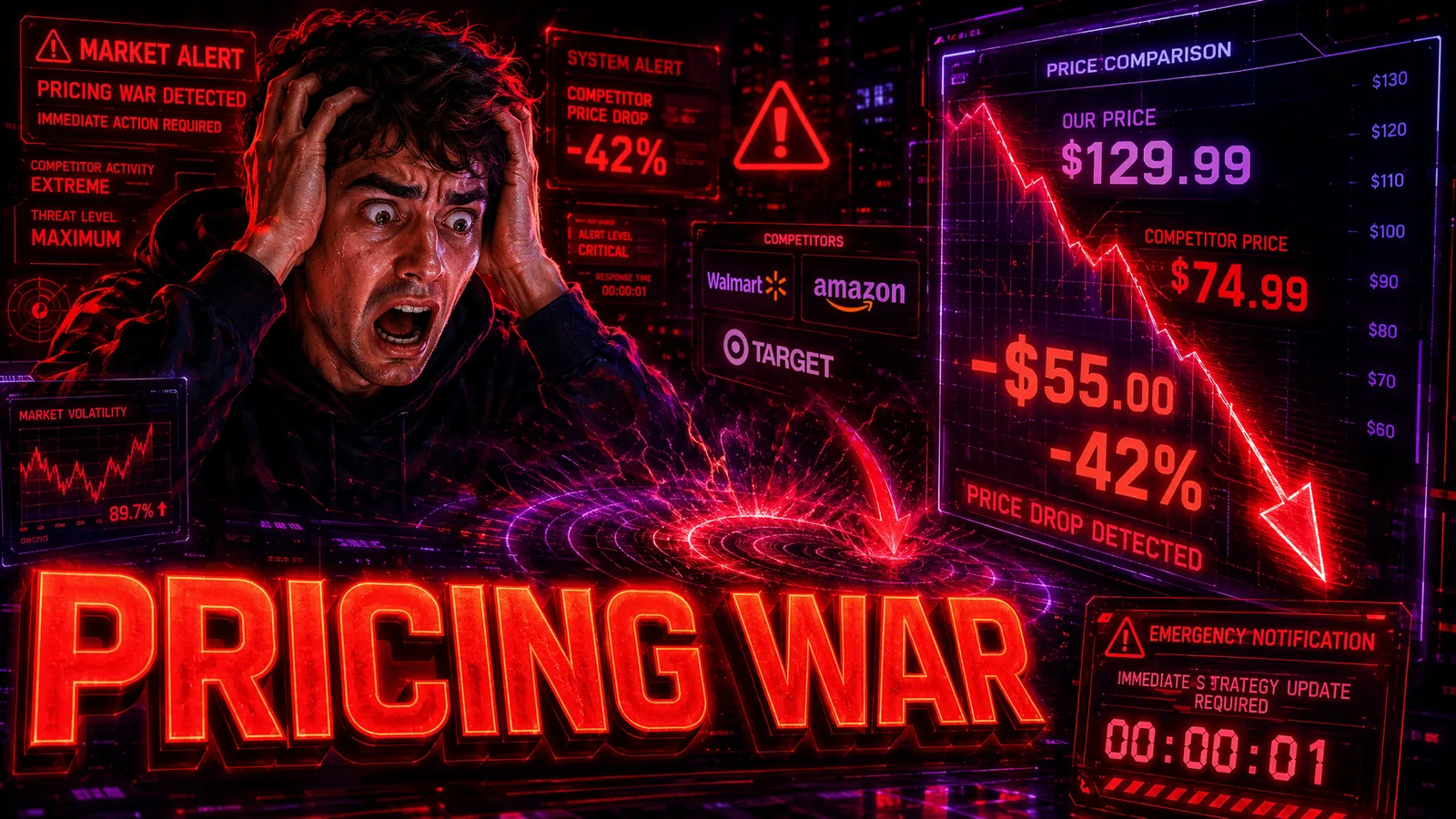 Pricing war crisis alert with market disruption
